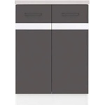 Black Red White Долен шкаф d2d/60/82, бяло и волфрамово сиво