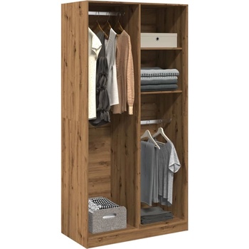 vidaXL Гардероб, дъб артизан, 100x50x200 см, инженерно дърво (3307773)