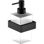 Steinberg 460 - Дозатор за сапун с държач, бяло стъкло/матово черно 460 8001 S (460 8001 S)