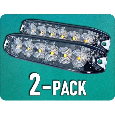 KAMAR LED výstražné svetlo 6xLED, slim, 20W, 3 módy, 12/24V/2-PACK! [LW0038-2]