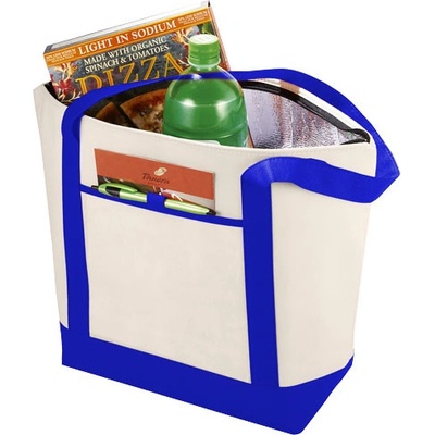 Netkaná termotaška Lighthouse - Prírodné / Kráľovská modrá
