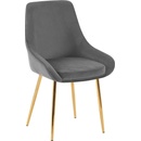 Design Shop Elmira samet zlatá Tmavě modrá