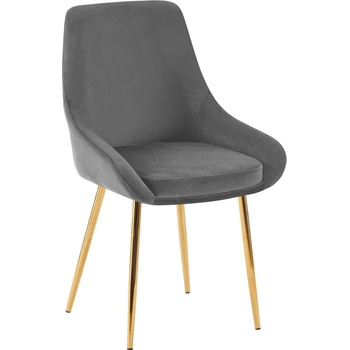 Design Shop Elmira samet zlatá Tmavě modrá