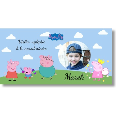Personal Narodeninový banner s fotkou - Peppa Pig Rozmer banner: 130 x 65 cm