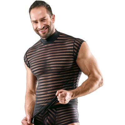 Svenjoyment Transparent Look Shirt with Horizontal Stripes 2162130 Black S