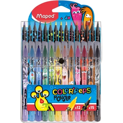 MAPED Fixy Color'Peps Monster 12ks + 15ks pastelek – Sleviste.cz