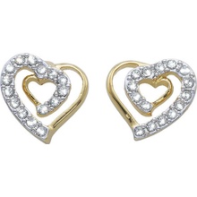 CRYSTalp Nadčasové pozlacené náušnice se Swarovski krystaly Solitare 42113.G