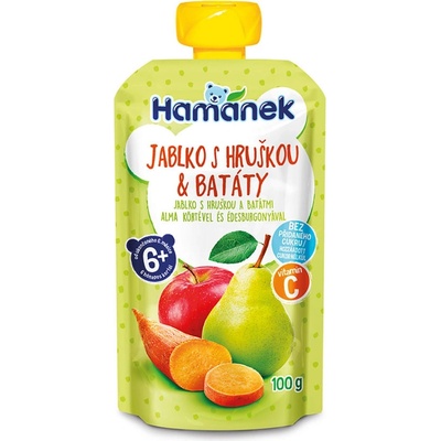 Hamánek kapsička Jablko s hruškou a batáty 100 g – Sleviste.cz