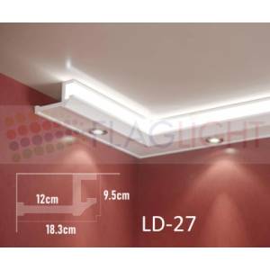  Ld-27 Декоративен профил за скрито led осветление ► 2метра (ld 27)