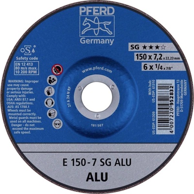 Pferd E 150-7 Brúsny kotúč lomený 150 x 22.23 mm 62215717 10 ks