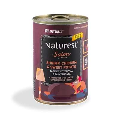 Naturest® Консерва за кучета със скариди, пилешко и сладки картофи