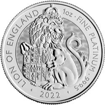 The Royal Mint Tudor Beasts Lion 2022 platinová mince 1 oz