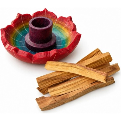 Mani Bhadra Palo Santo balíček 40 g s lotosovým stojánkem z mastku – Zboží Dáma