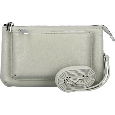 Trendy dámská koženková Crossbody kabelka Aksila světle šedá
