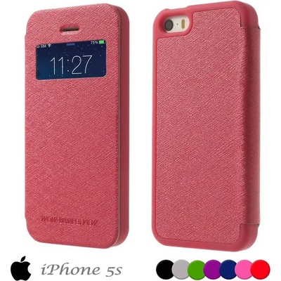 Apple iPhone 5, 5S Window Wallet Кожен Калъф + Протектор
