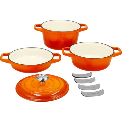 Silvercrest Súprava liatinových hrncov Premium oranžová 100409641