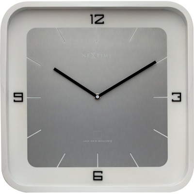 NeXtime Стенен часовник Square Wall бял (3518WI)