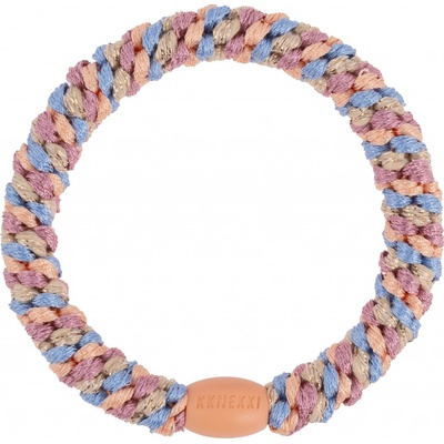 KKNEKKI Gumička do vlasů Kknekki Peach Blue Glitter, růžová barva, textil – Hledejceny.cz