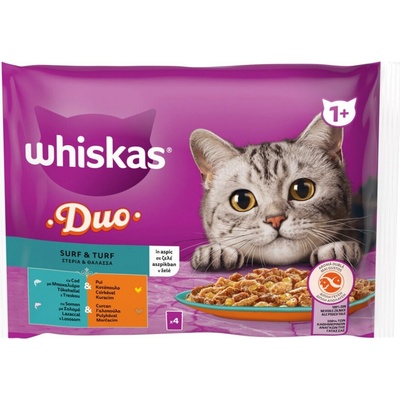 Whiskas Duo v želé s lososom a morčacím mäsom 4 x 85 g
