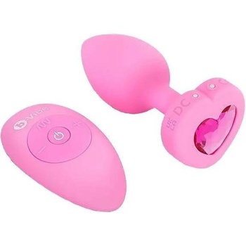 b-Vibe вибриращ анален щепсел Heart S/M с дистанционно управление (9, 8 cm)