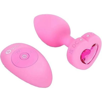 b-Vibe вибриращ анален щепсел Heart S/M с дистанционно управление (9, 8 cm)