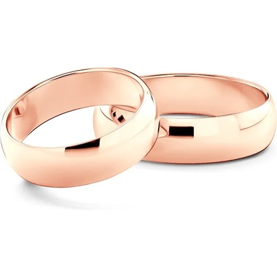 SAVICKI Сватбени халки: розово злато, полукръгъл профил. 6 мм