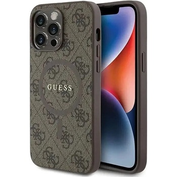 GUESS Кейс Guess 4G Collection Leather Metal Logo MagSafe за iPhone 13 Pro / iPhone 13, кафяв