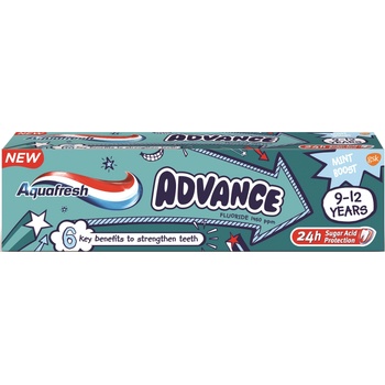 Aquafresh Детска паста за зъби Advance, 9-12 години, 75 ml