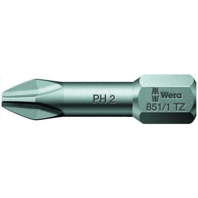 Wera 056505 Bit PH 1 851/1 TZ. Šroubovací bit 1/4 Hex 25 mm pro křížové šrouby Phillips