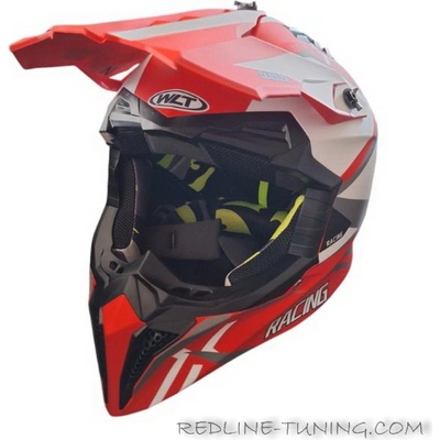 Каска за мотокрос червено-бяло (pa-721335)