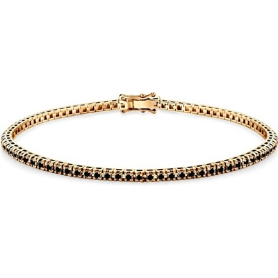 SAVICKI Tenisový náramok žlté zlato s čiernymi diamantmi 1.204 ct 2,3 mm 19 cm - SAV-B-TENIS-19CM-23SZ-15K-585-CZD-Z