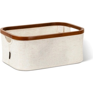 Bigso Кремава текстилна кутия за съхранение 38x26x16 cm Bamboo/Linen - Bigso (6984S0601-99)