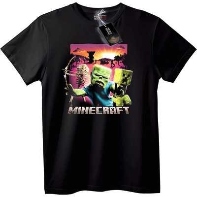 NOONEBRAND Тениска Minecraft Зомби & Пълзач - 7XL, White