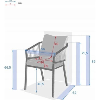 Hesperide zahradní hliníková židle ORIENGO šedá