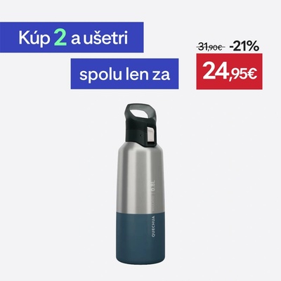 Quechua Antikorová termofľaša 800 ml petrolejová