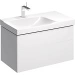 Geberit Долен шкаф за мивка с окачен плот, ляв сифон, Geberit Xeno2, бял, 2 чекмеджета, 88 см (500.515.01.1)