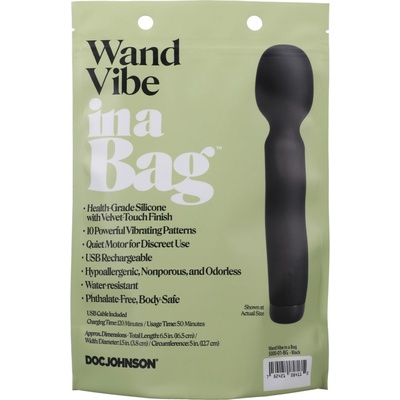 Doc Johnson in a Bag Vibrating Wand Black