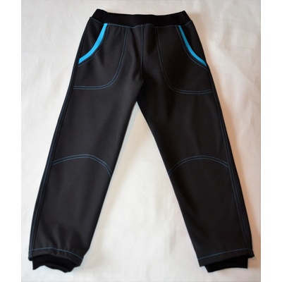 GUDO Softshellové kalhoty funkční zima modré prošívání