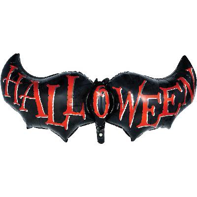 Guirca Halloween fóliový balónek netopýr s nápisem 100 cm