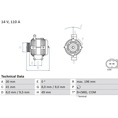BOSCH 0 986 046 130 generátor (0986046130)