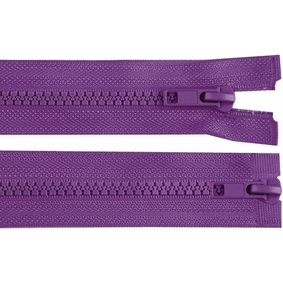 Prima-obchod Zip kostěný No 5 dělitelný 2 jezdce / dvoucestný 80 cm bundový, barva 193 fialová lilková