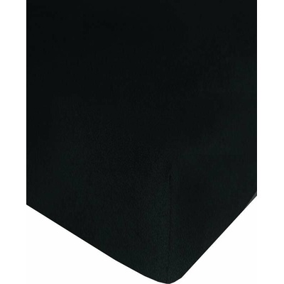 4sleep Prestieradlo froté s gumou čierna 180x200