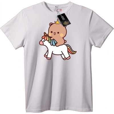 NOONEBRAND Тениска корона мечка еднорог - 4XL, White