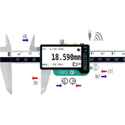 Microtech Дигитален шублер Microtech DataMet E-ink Bi-Force - 150 мм, 0, 005 мм (141093015F)
