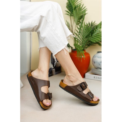 Riccon Унисекс чехли 001204 - Кафяви #325938 (325938_Тъмно кафяв)