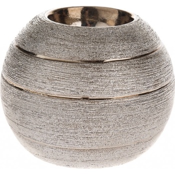 Vianočný kermaický svietnik Lusso 10 x 8 x 10 cm strieborná