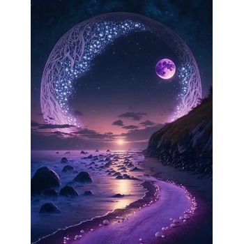 Norimpex - Puzzle Diamant painting: Amethyst glow 30x40cm - 1 - 39 piese