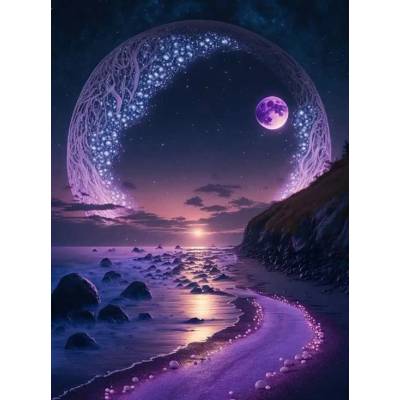 Norimpex - Puzzle Diamant painting: Amethyst glow 30x40cm - 1 - 39 piese