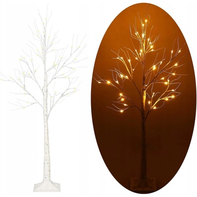 SPRINGOS LED stromček Breza 120cm 48LED IP44 teplá biela