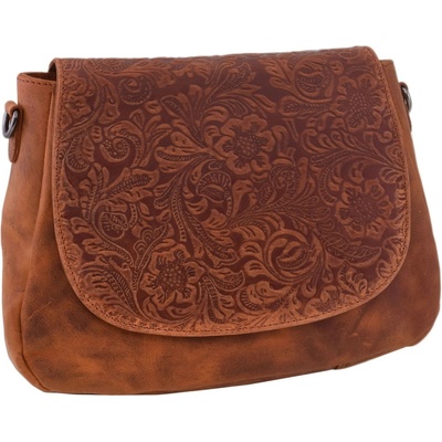 Mercucio dámská kožená crossbody kabelka oranžová 420706